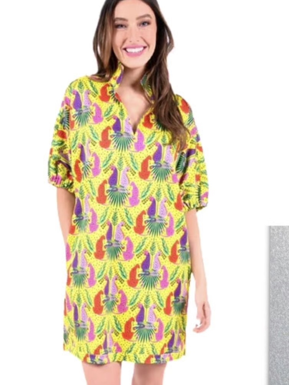Emily McCarthy Poppy Peekaboo Neon Print Dress with Pockets